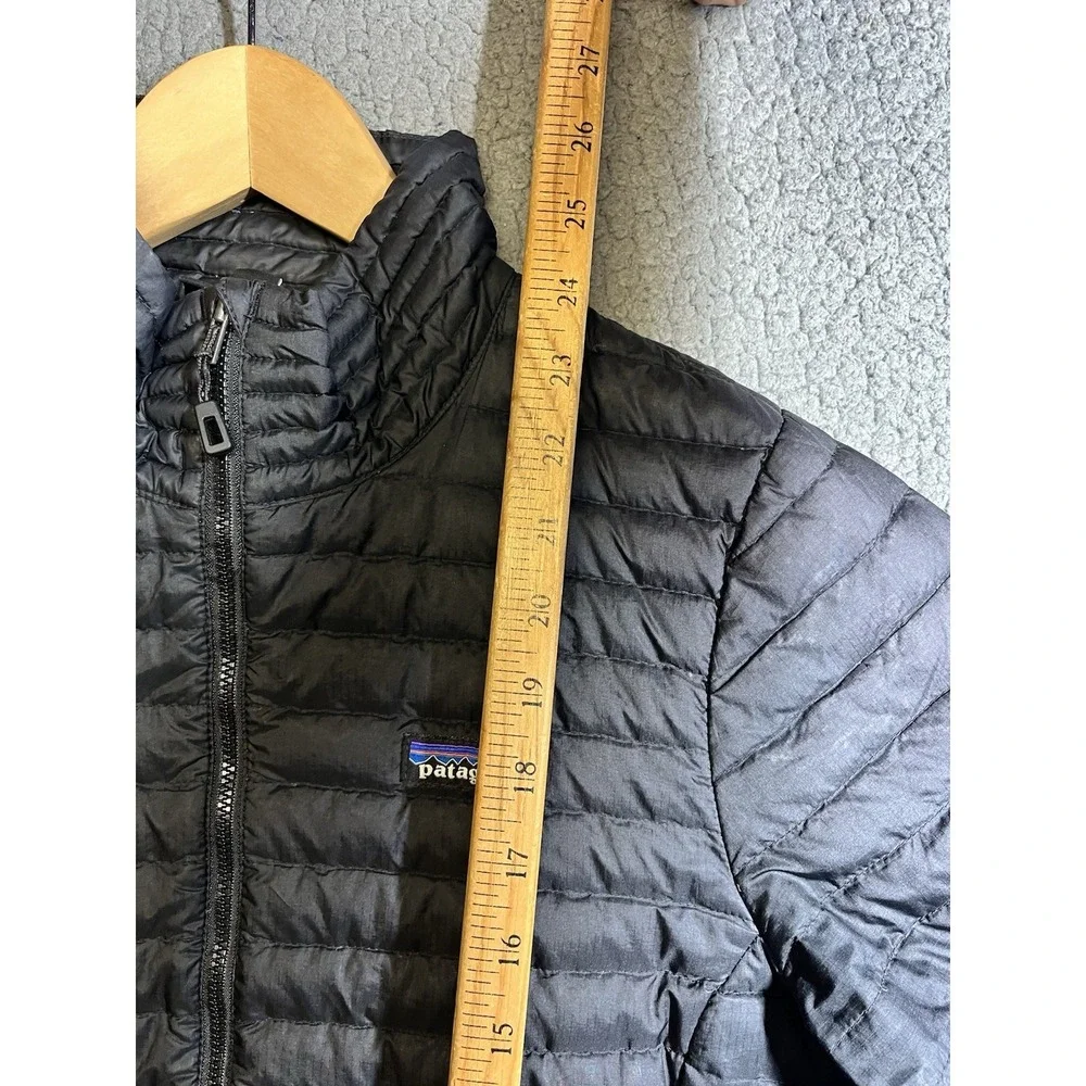 Patagonia Down Sweater Jacket Women's Medium Black Puffer Full Zip Cloudera Logo - Picture 14 of 14